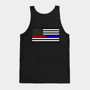 Thin Red and Blue Line American Flag Tank Top